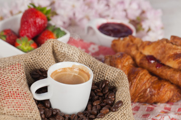 Coffee and croissant