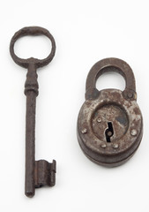 Old Rusty Lock And Key