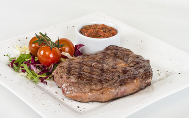 Grilled Beef Steak Isolated On a White Background