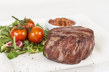 Grilled Beef Steak Isolated On a White Background