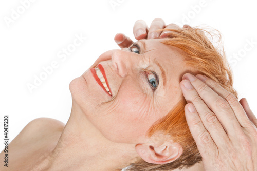 Reife Frau (64) geniesst zärtliche Massage Stockfotos Reife Frau (64) geniesst zärtliche Massage Stockfotos