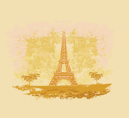 carte Eiffel rétro vintage