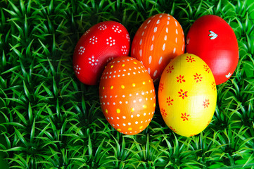 multi-colored Easter eggs