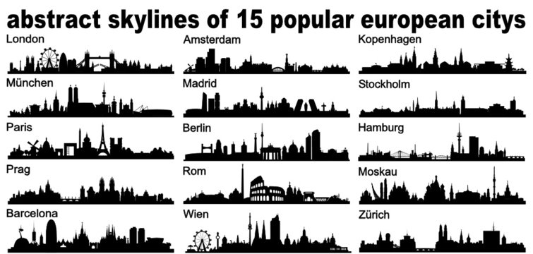 Europe European Skyline Silhouette