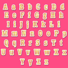 Yellow & Pink Plaid Alphabet Letters