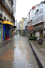 Fototapeta premium typowa ulica Coruña, Hiszpania