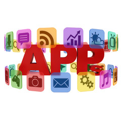 application app icons 3d concept