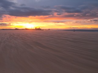 Fototapeta na wymiar Redcar beach sunset