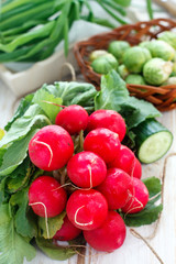 Fresh radish and other vegetables