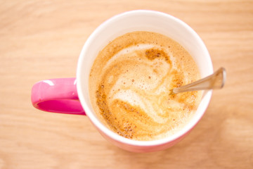 cup of cappuccino/coffee from above