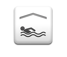 Boton cuadrado blanco simbolo piscina cubierta