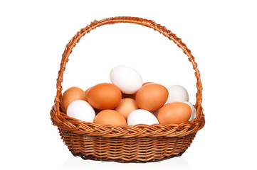 Eggs in wicker basket