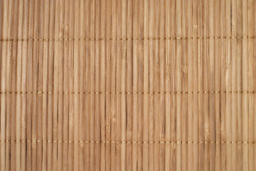Brown straw mat vertical background closeup