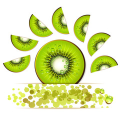 Slice of kiwi in decorated form