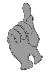 glove silhouette on white background