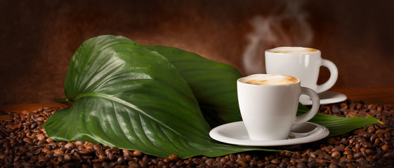 Obrazy na Szkle  Gorące Cappuccino - Gorąca Kawa