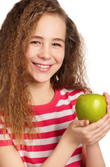 Girl with apple