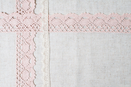 linen fabric and handmade lace