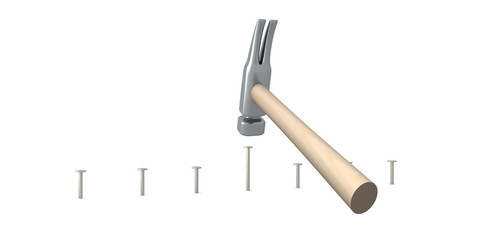Fototapeta premium Hammer und Nägel