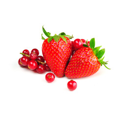 Gooseberries and strawberries