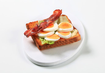 Open faced egg sandwich
