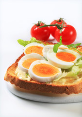 Open faced egg sandwich