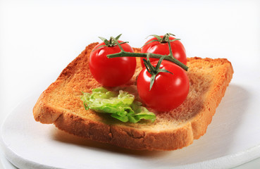 Fototapeta na wymiar Toast and tomatoes