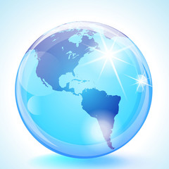 Pacific Ocean, the Americas and the Atlantic Ocean Globe