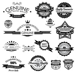Premium Quality Labels - Collection of retro vintage labels