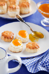 Scones with peach jam