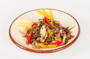Asian spicy seafood noodle
