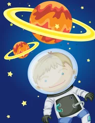 Poster Astronaut in de ruimte © GraphicsRF