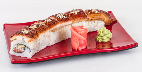 Japanese traditional Cuisine - Maki Roll with Cucumber , Cream C
