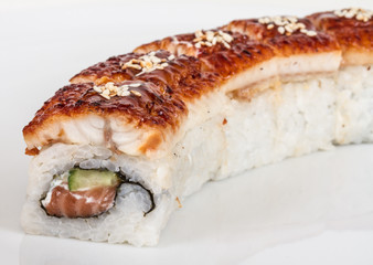 Japanese traditional Cuisine - Maki Roll with Cucumber , Cream C
