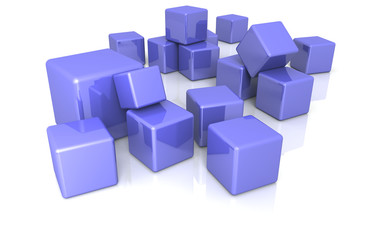 Fototapeta premium set of blue 3d cubes