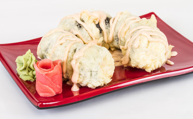 Japanese Cuisine -Tempura Maki Sushi (Deep Fried Roll made of sa