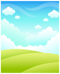 Green Landscape and sky