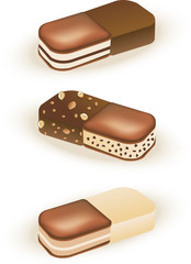Set of ice cream sandwich cookie collection