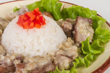 Rice and pork japanese style
