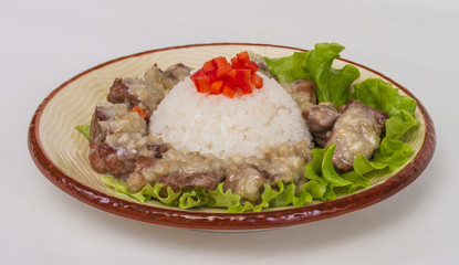 Rice and pork japanese style