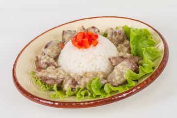 Rice and pork japanese style