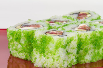 Tobiko Spicy Maki Sushi - Hot Roll with various type of Tobiko (