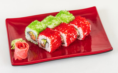 Tobiko Spicy Maki Sushi - Hot Roll with various type of Tobiko (