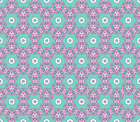 Seamless colorful retro pattern background
