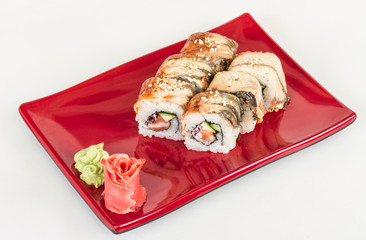 Japanese traditional Cuisine - Maki Roll with Cucumber , Cream C