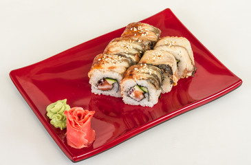 Japanese traditional Cuisine - Maki Roll with Cucumber , Cream C