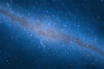 Universe showing the milky way galaxy with stars and space dust.