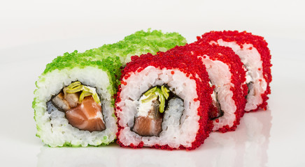 Tobiko Spicy Maki Sushi - Hot Roll with various type of Tobiko (