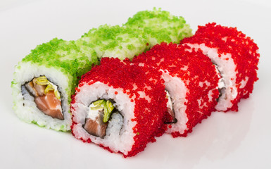 Tobiko Spicy Maki Sushi - Hot Roll with various type of Tobiko (