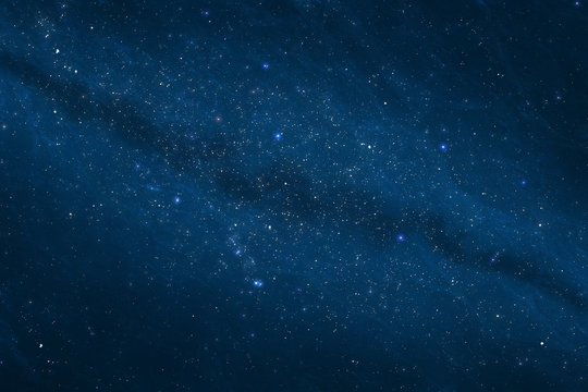 Universe showing the milky way galaxy with stars and space dust.